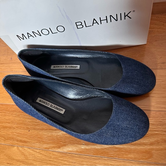 Manolo Blahnik blue Denim flats size 39 - Picture 2 of 7